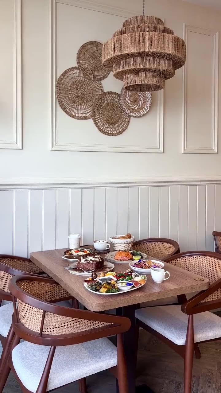 The café, set for the day